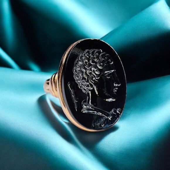 ANTIQUE-Georgian Gold Intaglio Ring-Hercules Carnelian Ring-size 6.5 Late 1700's - Picture 5 of 14